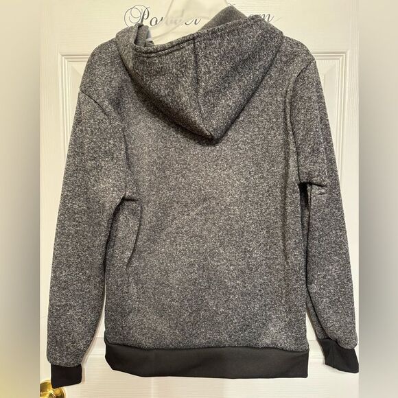 Quad Seven Size 16/18 Boys Black Gray Full Zip Fleece Jacket Hoodie NEW NWT - Picture 2 of 3